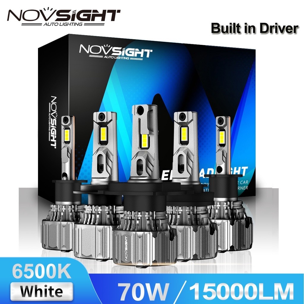 Novsight Mini N50 9005 9006 9012 H11 H7 H4 ไฟหน้ารถ LED หลอดไฟรถยนต์ 70W 15000LM 6500K คลังสินค้าพร้