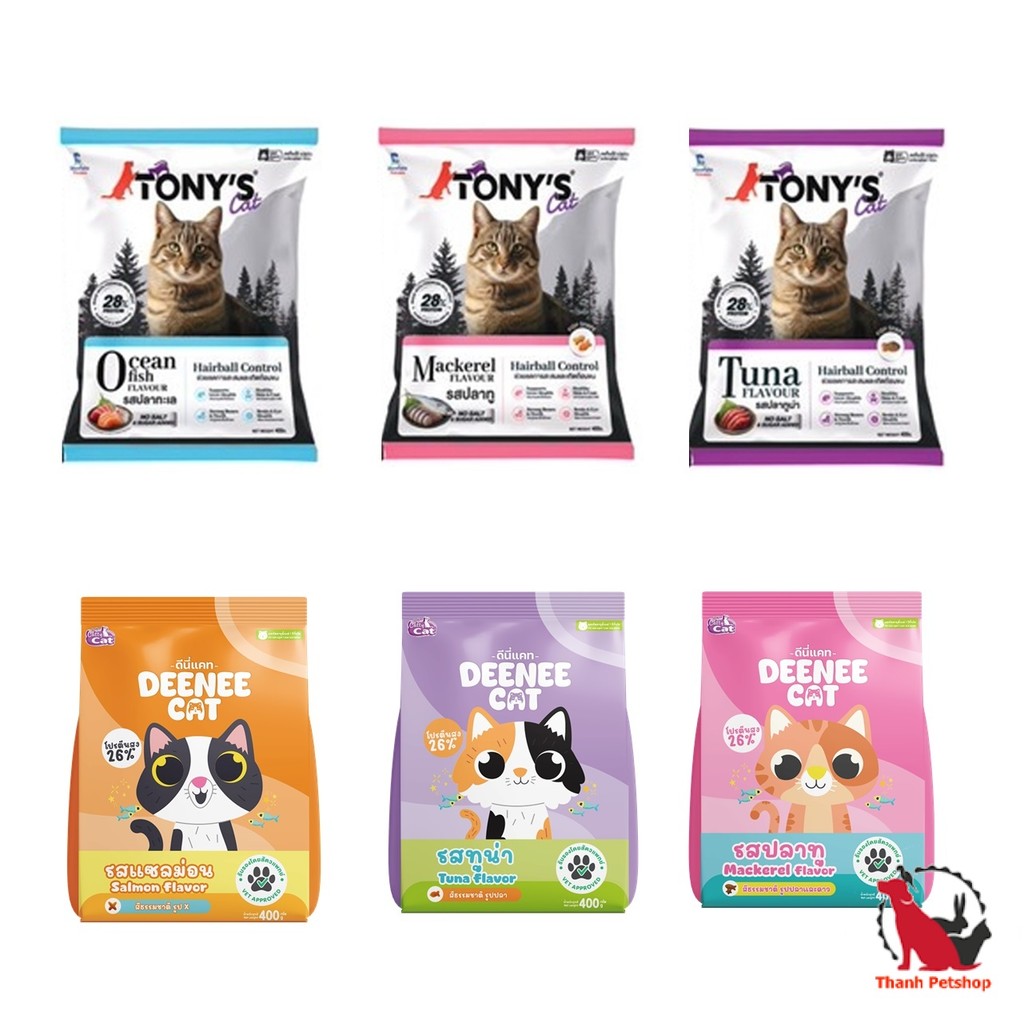 Deenee Cat / TONY'S Cat สูตรลดและเกิดก้อนขน ไม่มีเกลือ ดีต่อไตแมว 400 g.