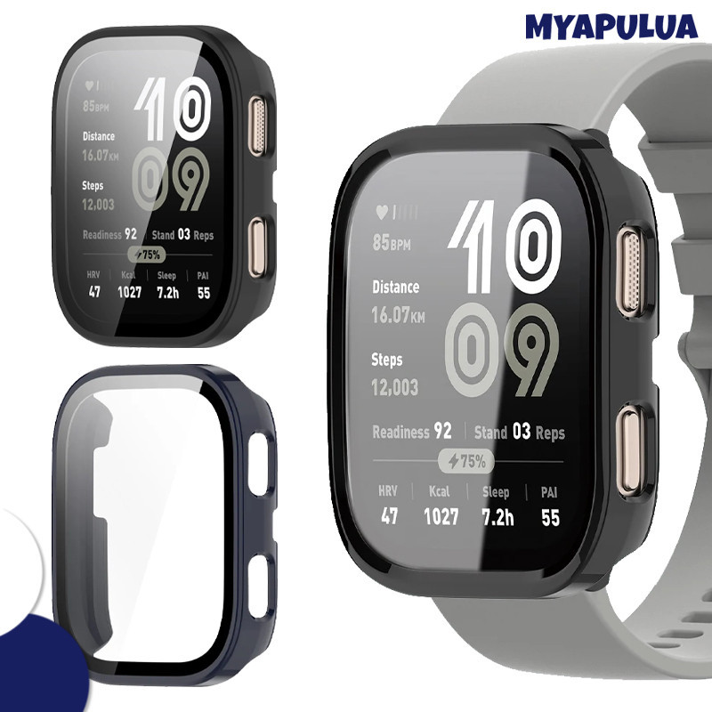 ปกกระจกนิรภัย for Smart Watch Amazfit Bip 6 อุปกรณ์เสริมกรอบป้องกันหน้าจอ PC ทั้งหมดรอบ for Smartwatch Amazfit Bip 6