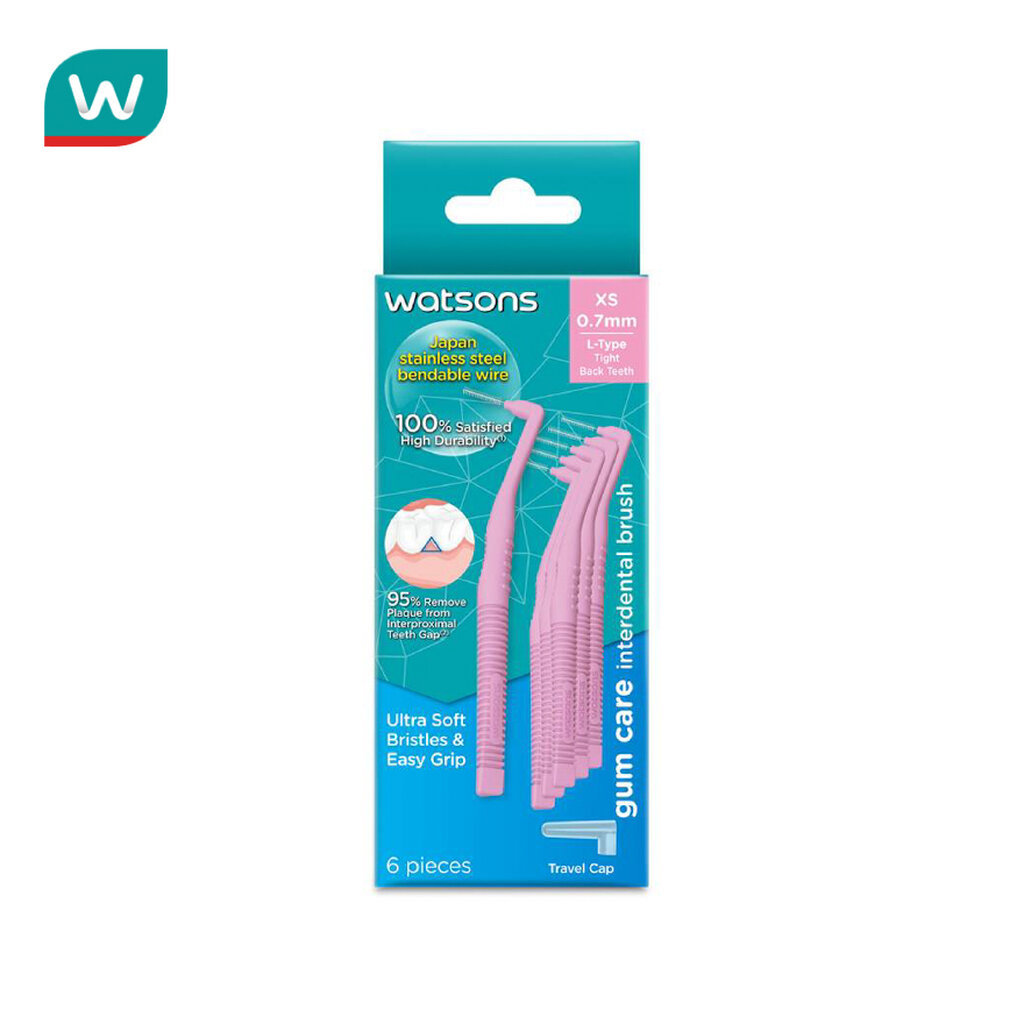 Watsons วัตสันแปรงขัดซอกฟันทรงตัว L บรรจุ 6ชิ้น.