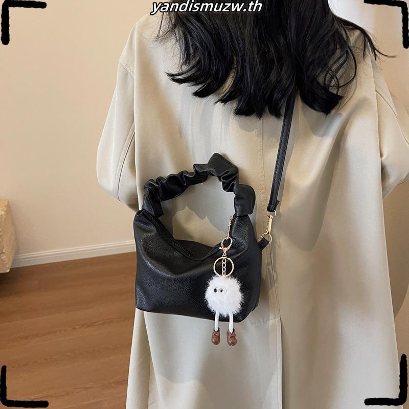 LUVYA Cloudy Pleated Fashion Crossbody Bag Ins Style Mini Cute Sling Bag Dumpling Crescent Women Bag