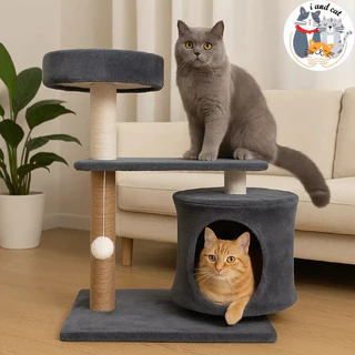 I&CAT คอนโดแมวราคาถูก ผ้ากำมะหยี่นุ่ม 3 ชั้น ที่ลับเล็บ ที่นอน ของเล่นครบ โครงสร้างแข็งแรง มั่นคง ไม่สั่นไหว