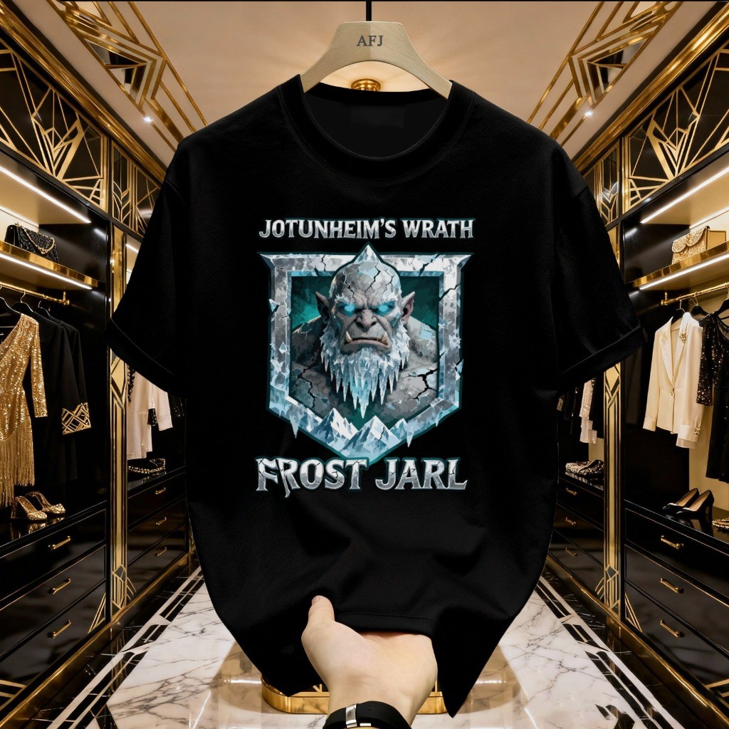 Distro เสื้อยืดสําหรับผู้ชายที่มี Frost Giant Jotunheim ภาพ Jotun เท่ ล่าสุด เท่ ใส่สบาย