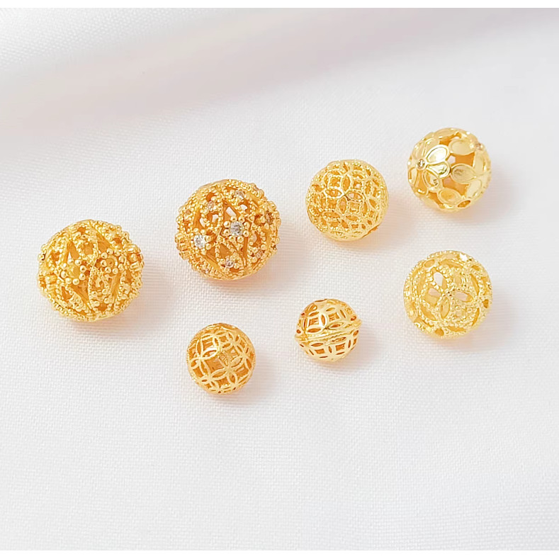 สร้อยข้อมือคริสตัล handmade ประดับด้วยลูกปัดชุบทอง 18K และลูกปัดโปร่งใสสำหรับงาน DIY