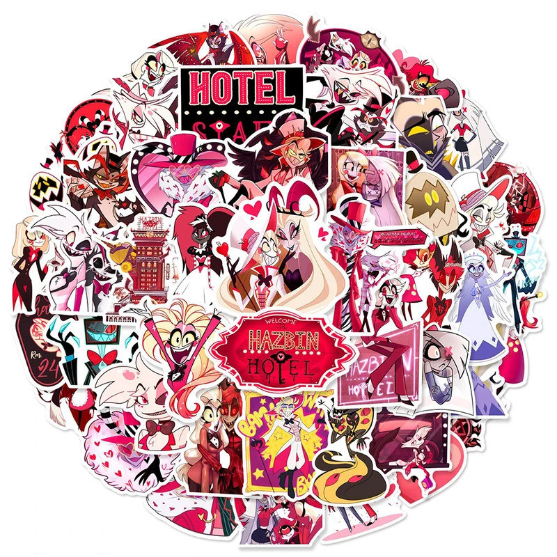 10/30/56pcs Hazbin Hotel Cartoon Stickers Anime Helluva Boss Graffiti Toy DIY Laptop Helmet Fridge N