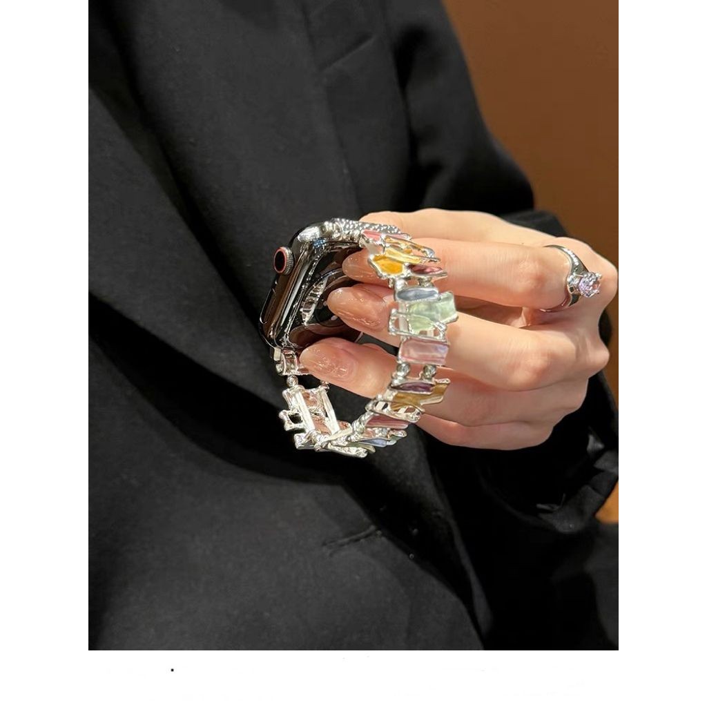 Getyr.bd สายสี่เหลี่ยมสีสันสดใส AppleWatch Dopamine เหมาะสําหรับสาย Apple 789E1.23