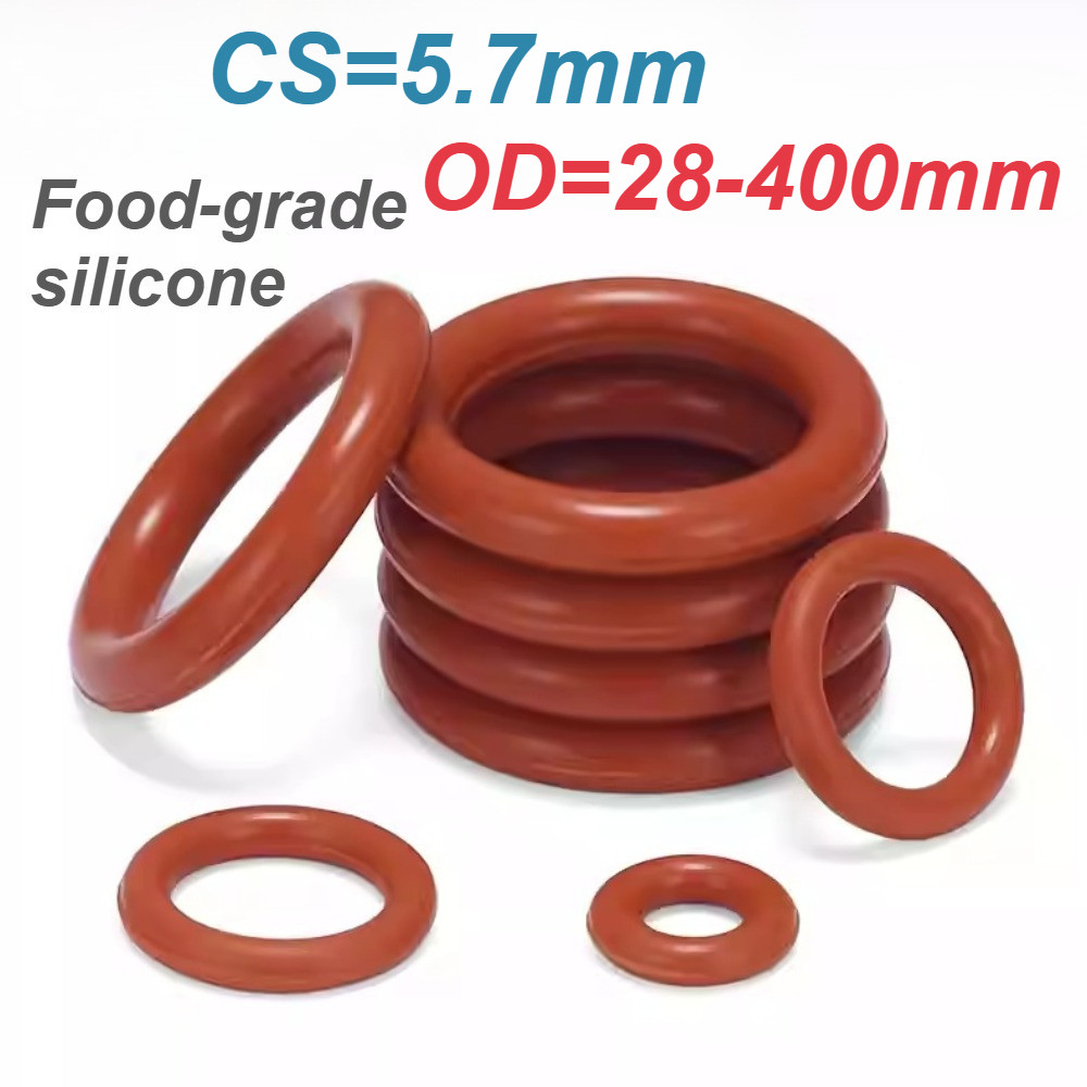 [XM-MB] แหวนปิดผนึกซิลิโคนเกรดอาหาร / โอริงซิลิโคนสีแดง / CS5.7mm*OD28-400mm / แหวนกันน้ํา ส่วนประกอบการปิดผนึกทนอุณหภูมิสูง