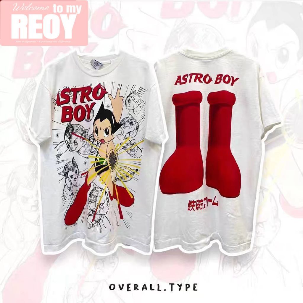 astro boy เสื้อยึด ผ้าเทคโนโลยี Sorona จากอเมริกา พิมพ์ลาย astro boy เสื้อยืด oversize เหมาะ ผู้หญิง