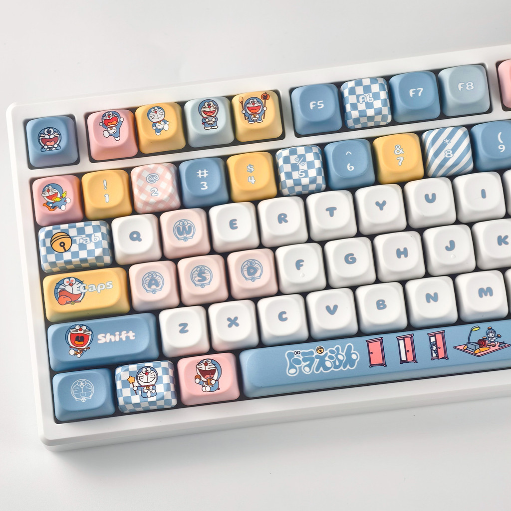 MAIMOOO Doraemon Keycap MOA โปรไฟล์ 120 คีย์ PBT Dye Sublimation Aula F75 F99 RK100 การ์ตูน Keycaps 