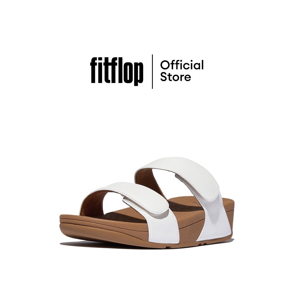 FITFLOP LULU ADJUSTABLE LEATHER SLIDES รองเท้าแตะผู้หญิง รุ่น FV6-194  สี URBAN WHITE