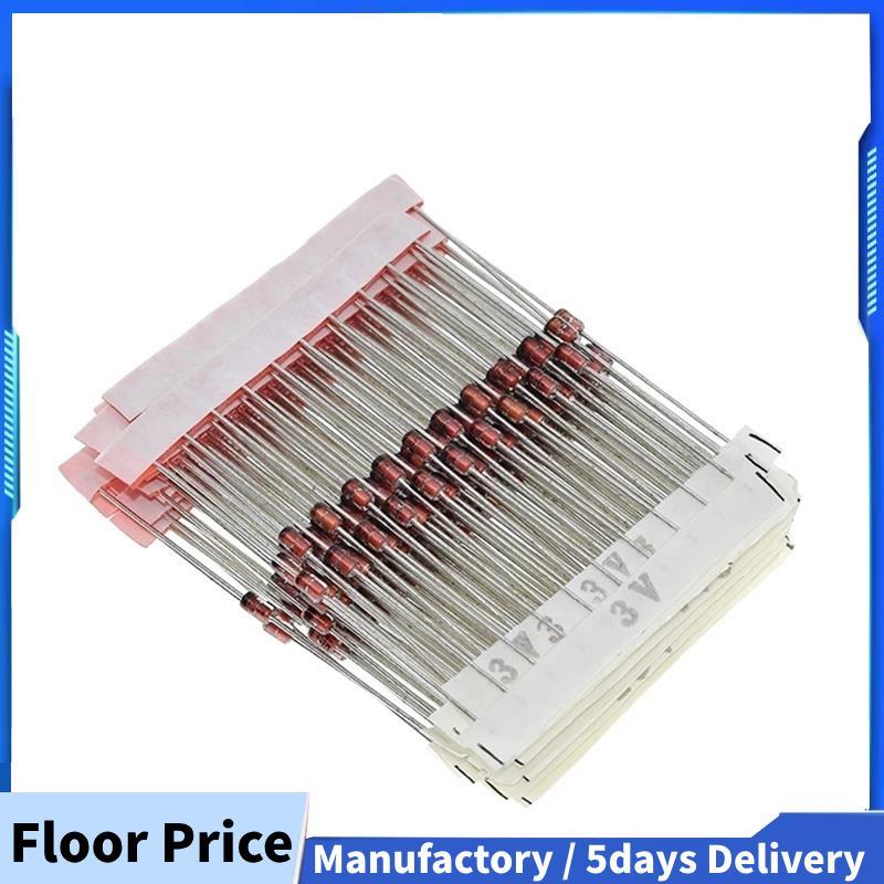 250PCS 1W Zener Diode Assorted Kit 3V-33V, 25 ค่า Assortment Set, Electronic Component DIY Kit 1N47