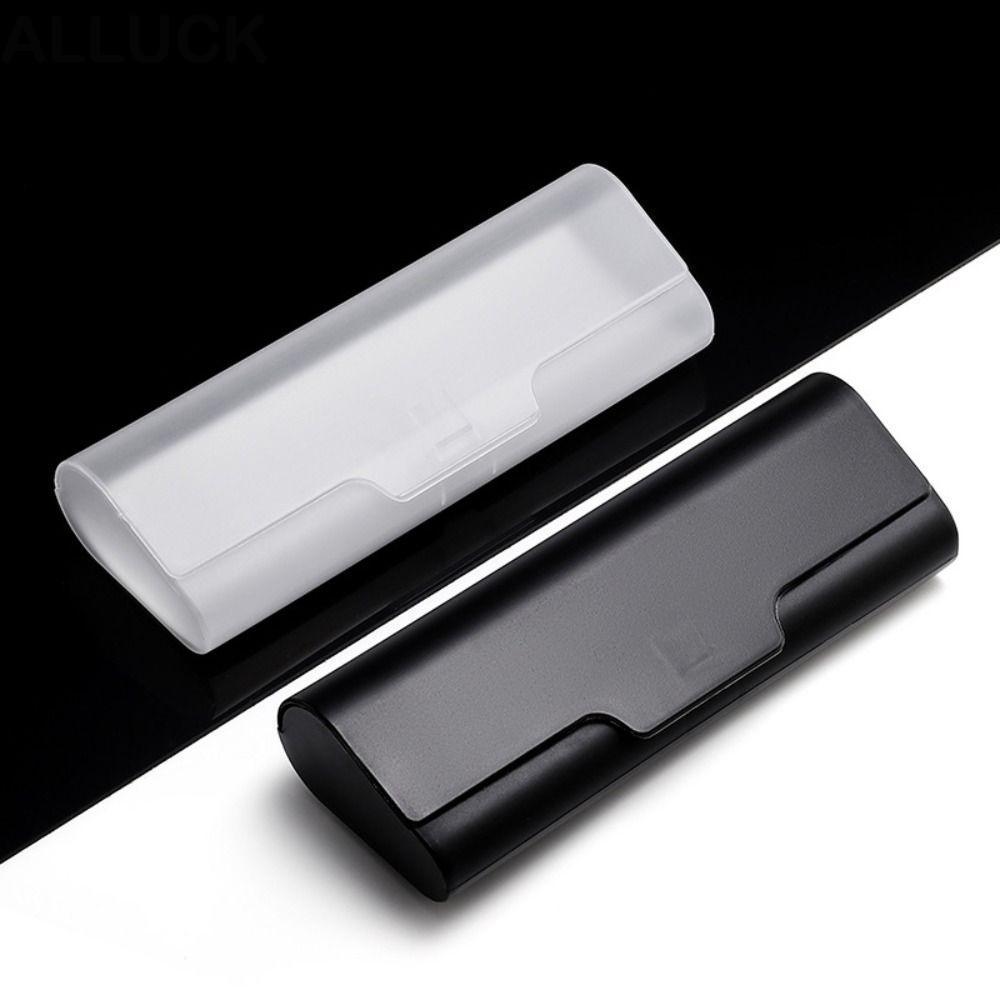 ALLUCK กรณีแว่นตาพลาสติก น้ำค้างแข็งโปร่งใส แฟชั่น อุปกรณ์แว่นตา กล่องเก็บแว่นตากันแดดพลาสติกแข็ง