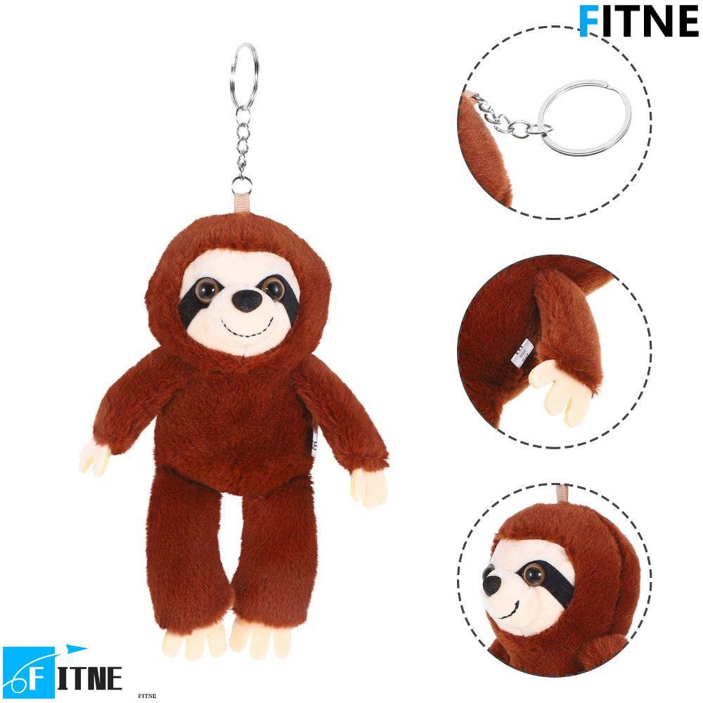 FITNE Sloth จี้ขนาดเล็ก,ตุ๊กตาสัตว์กระเป๋า Charm Plush Sloth พวงกุญแจ,น่ารักพวงกุญแจจําลองตุ๊กตานุ่ม