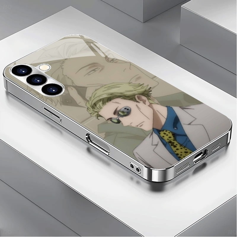 SAMSUNG Kento Nanami 09 หรูหราชุบกรอบแก้วเคสโทรศัพท์สําหรับSamsung Galaxy S22 S23 S24 S25 Ultra A22 