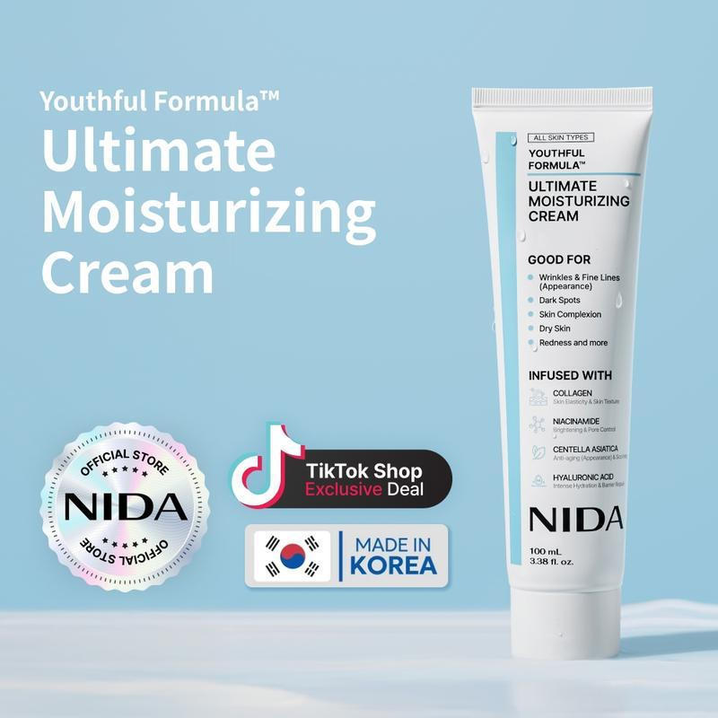 NIDA Youth Formula Ultimate Moisturizer (100ml)/คอลลาเจน, ไนอาซินาไมด์, ใบบัวบก, กรดไฮยาลูโรนิก/ริ้ว