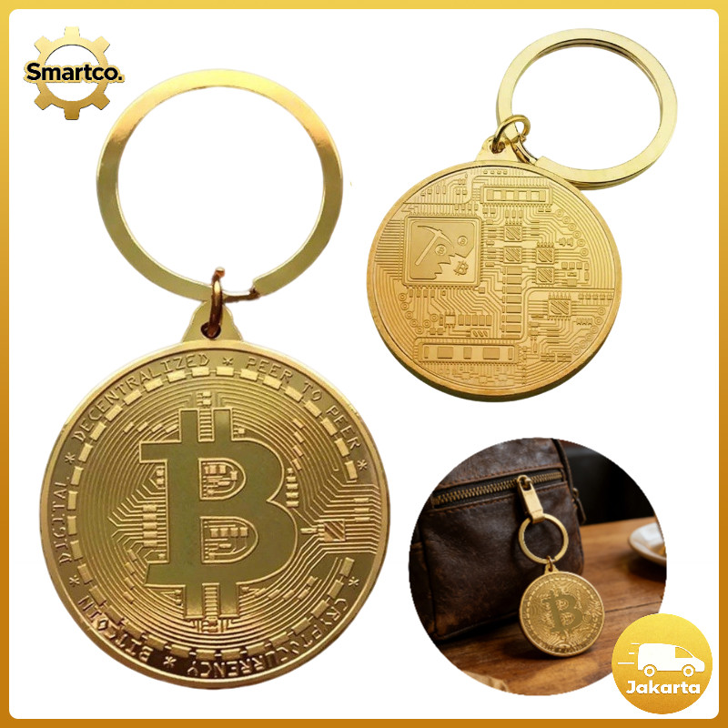 GANTUNGAN พวงกุญแจ Bitcoin พวงกุญแจ Bitcoin สีทอง พวงกุญแจ Bitcoin