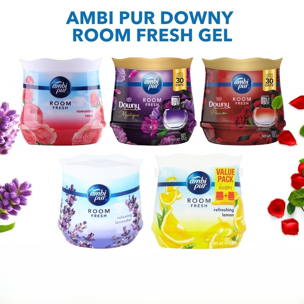 Ambi Pur แอมบิเพอร์ ดาวน์นี่ เจล เฟรช 180 กรัม - เจลหอม เจลปรับอากาศ สุดหรู หอม สดชื่น ยาวนานถึง 30 วัน
