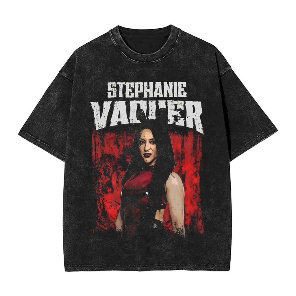 Stephanie Vaquer Wrestling Wrestler กราฟิก 100% ผ้าฝ้าย Heavyweight Washed short-SLEEVE เสื้อยืด