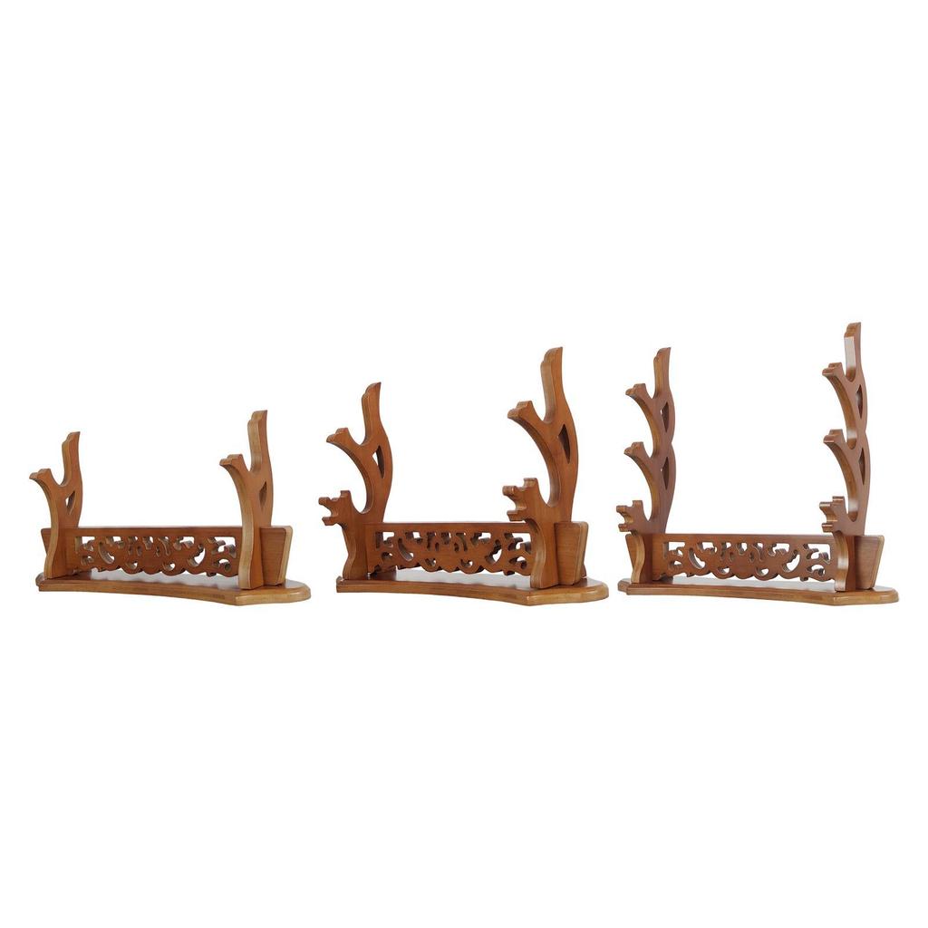 [trdfdv] Samurai Sword Stand Desktop Support Retro Style Solid Wood Display for Chinese Flute Samura