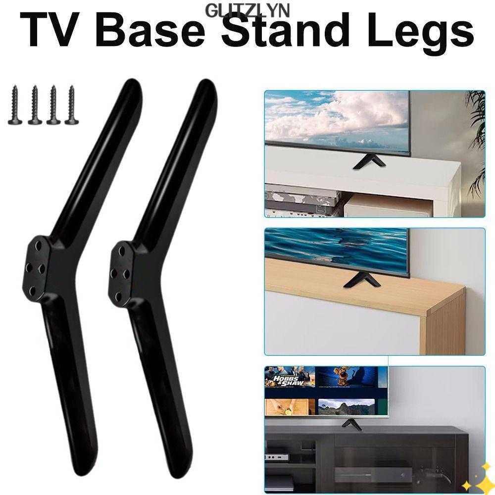 GLITZLYN TV Stand Base Mount, Universal Black TV Base Stand Legs, With Screws Peet Bracket Bedroom