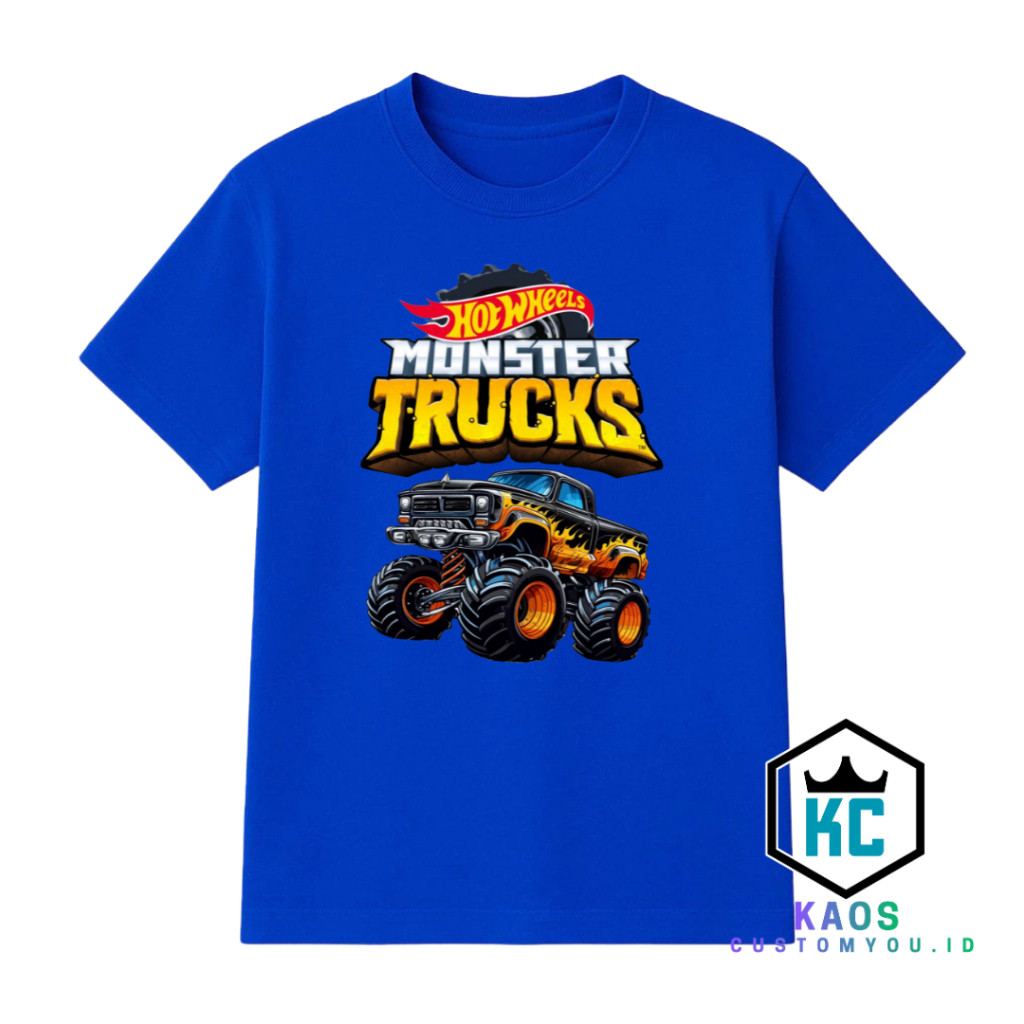 Monster truck Kids T-shirt ชื่อฟรี / Hot Wheels Boys T-shirt 50% 1-10 Years