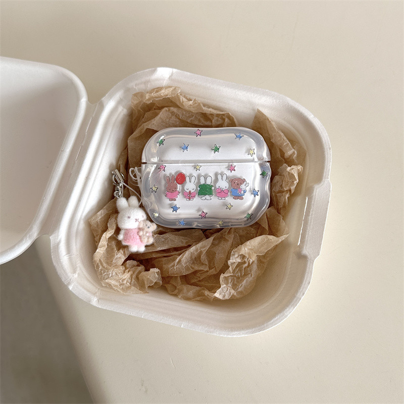 Miffy สําหรับ Airpods 1/2 3 Pro Pro2 pro3 Airpods4 ชุดหูฟังไร้สายบลูทูธป้องกันกรณี AirPods Pro i3 i4 pro3 หูฟังป้องกันกรณี