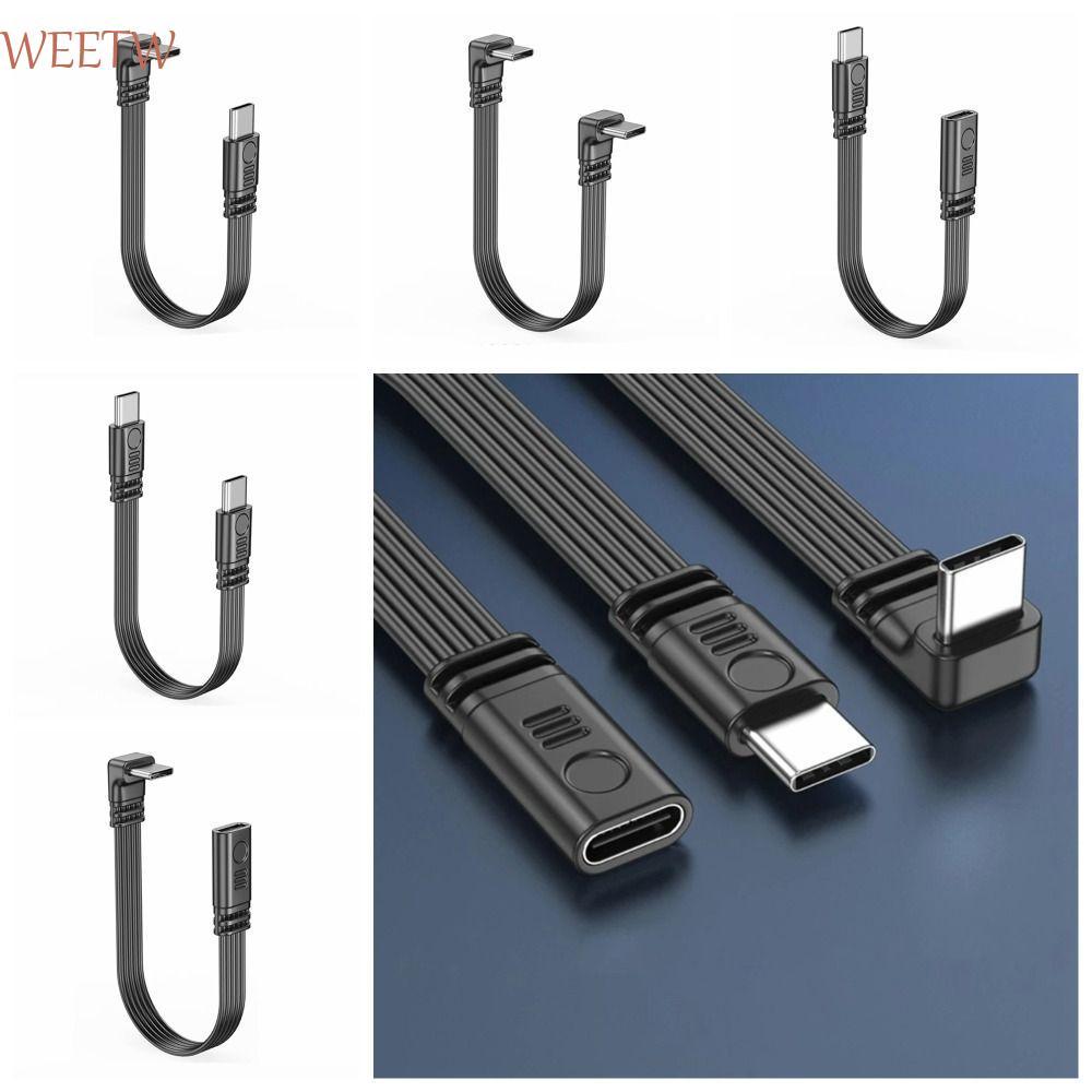 สายไฟต่อ USB C, Type C ถึง Type C 45W Fast CHARGING Type C Extended Data Line, หัว L-shape 90 องศาสายอ่อนสายชาร์จตัวแปลง
