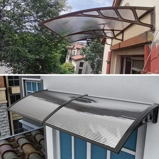 กันสาดโพลีคาร์บอเนต กันสาด กันสาดหน้าต่าง ขนาด 80x120 ซม. 120x240 ซม กันสาดบังแดดฝน ติดตั้งง่าย วัสดุทนทาน