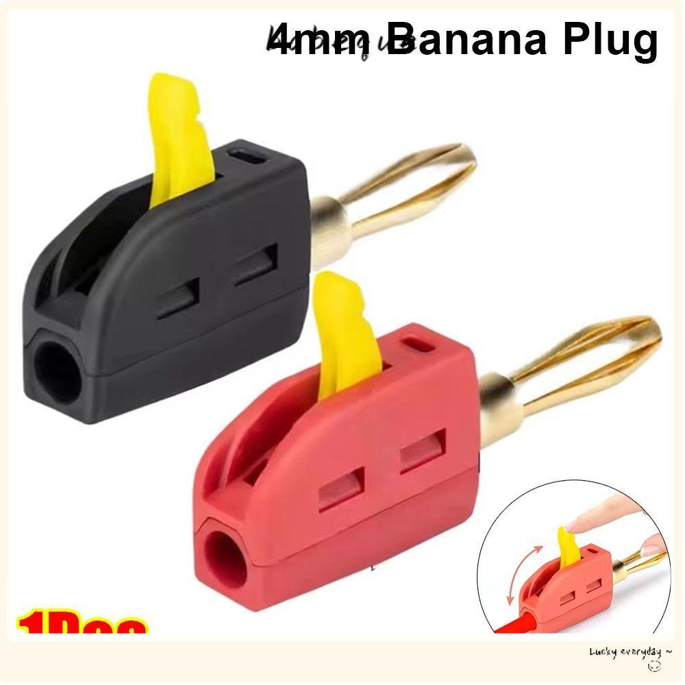 BABEQUE 1 ชิ้น Quick Connect Banana Jack, ทองเหลือง Solderless Banana Plug, ทนทาน High Current 32A 4