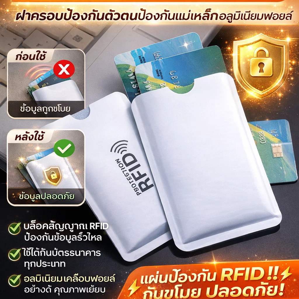 คุณภาพสูง🚨เวอร์ชันอัพเกรดใหม่🚨ซองใส่บัตรป้องกัน RFID /ซองป้องกันการขโมยสัญญาณบัตรเครดิต​/ซองกันคลื่น
