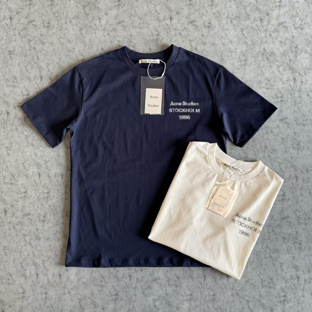 FUP4 ACN 26ss ฤดูใบไม้ผลิฤดูร้อนสไตล์ใหม่คลาสสิกแขนสั้นพิมพ์ All-Match Simple Casual หลวมรอบคอ T