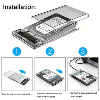 HDD ฮาร์ดไดรฟ์ภายนอก SSD 2.5 นิ้วโปร่งใส USB 3.0 SATA 2.5 ฮาร์ดไดรฟ์รองรับ HDD Protocol