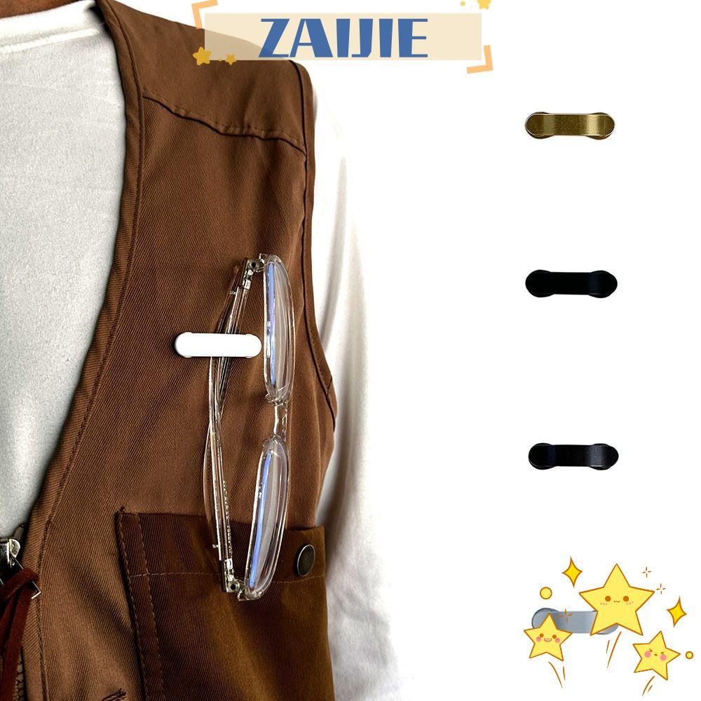 ZAIJIE ที่ใส่แว่นตาแม่เหล็ก คลิปหนีบแว่นตาหลายฟังก์ชัน พร้อมเข็มกลัด พกพาได้ง่าย สำหรับทั้งผู้ชายและผู้หญิง