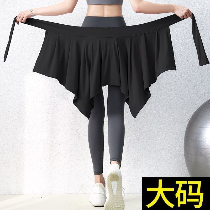 大码运动短裙女屁帘遮臀裙防走光尴尬一片式半身跑步健身瑜伽胖mmThe Hem of the Men's and Women's Skirts with a Fart Curtain26.3.2