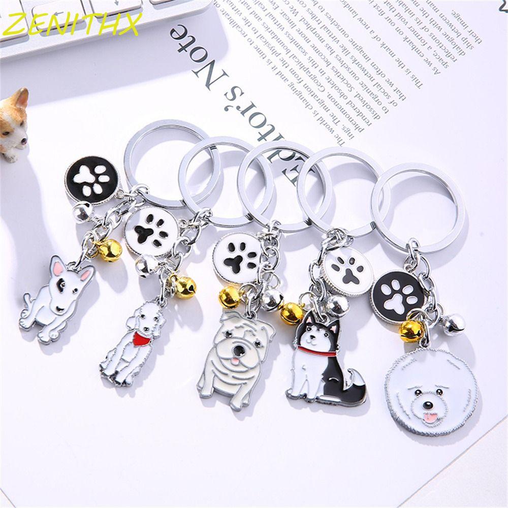 ZENITHX Pet Keychain Bag Jewelry Lover Gift Enamel Husky Golden Retriever Matese Pet Keyring