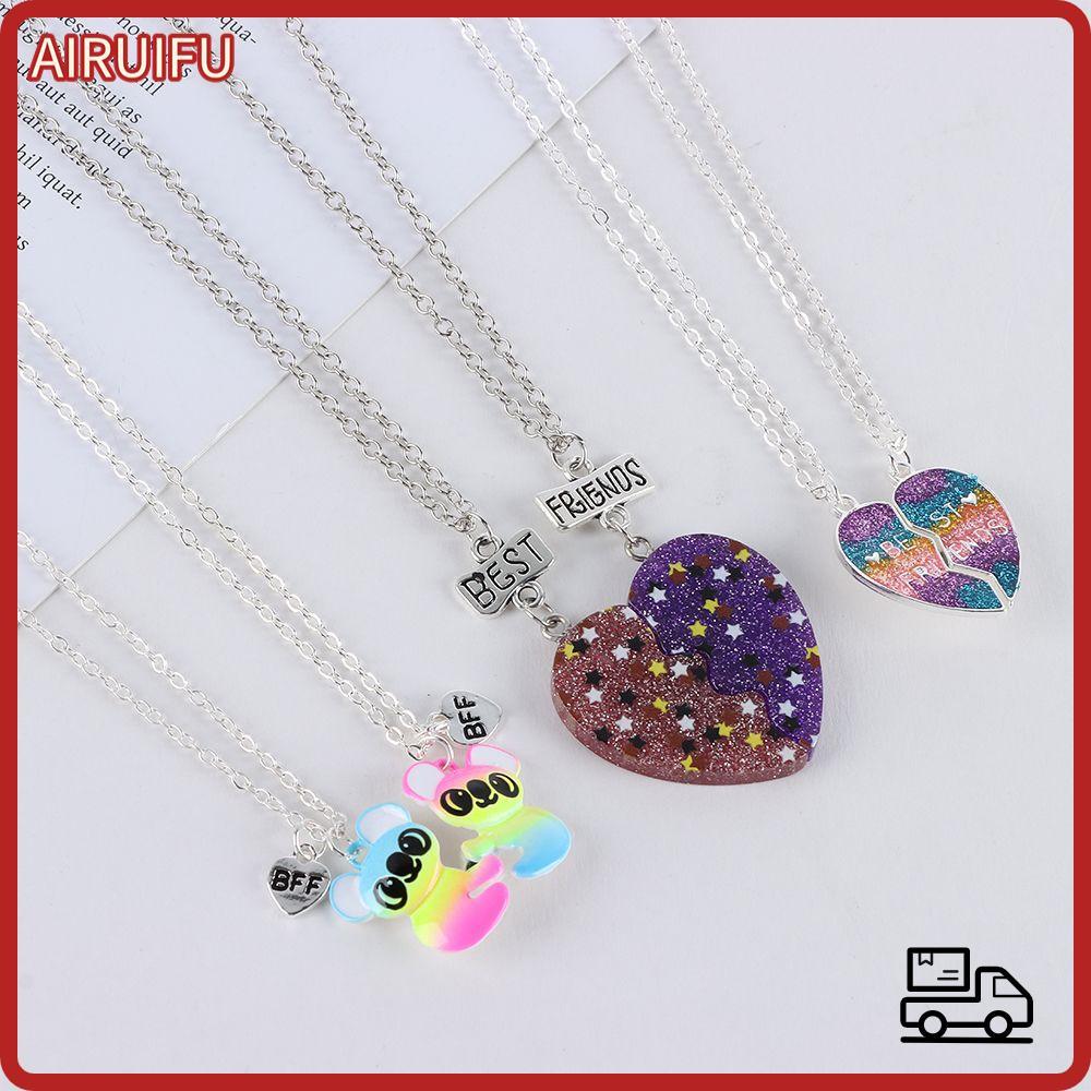 AIRUIFU BFF สร้อยคอสําหรับผู้หญิงผู้ชายแม่เหล็กแฟชั่นสร้อยคอมิตรภาพ
