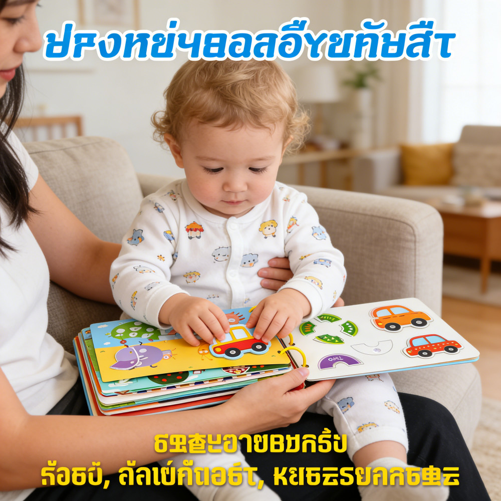 ฉีกหนังสือเงียบการศึกษา ฝากทารกเด็กพกพา ช่วยรู้จำปฐมวัย