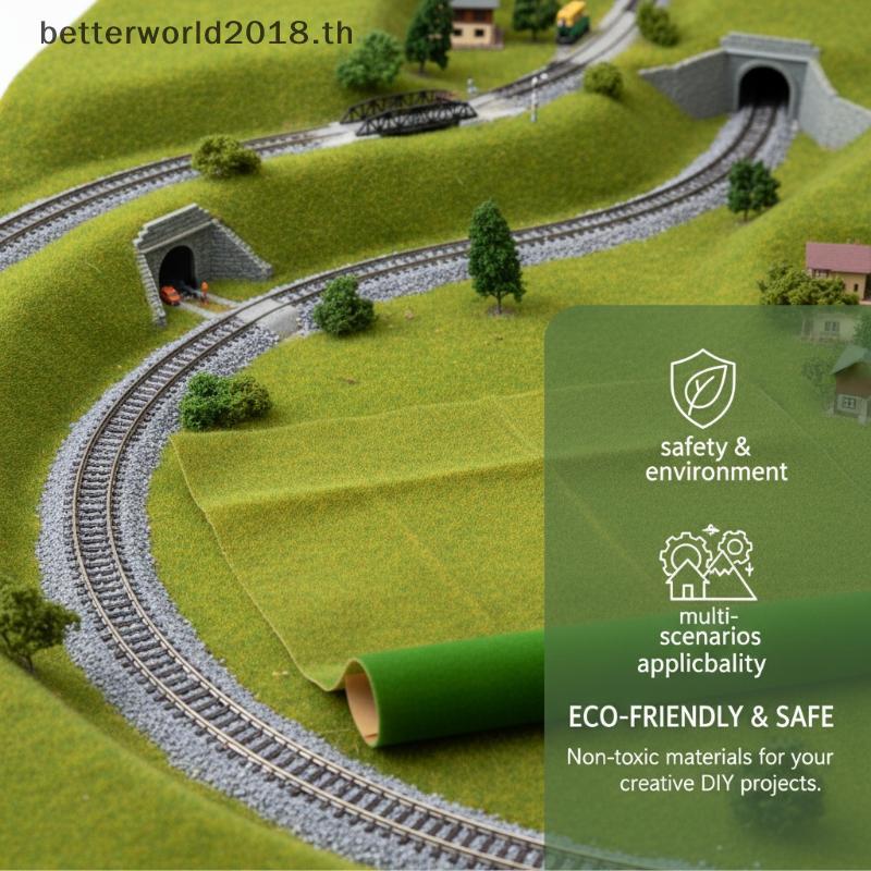 [bet] 1 ชิ้นเสื่อหญ้าสนามหญ้า 3D ภูมิทัศน์ตกแต่งสวน 35x50 ซม.35x100 ซม.พรมหญ้าเทียมเค้าโครงรถไฟรถไฟส