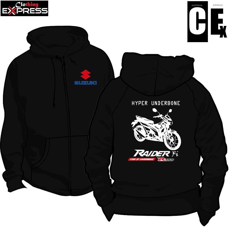 【HOT】 Suzuki Raider R150 Fi Vinyl ปรับแต่งเสื้อผ้า Express Hoddie Jacket พร้อมซิป M-3XL
