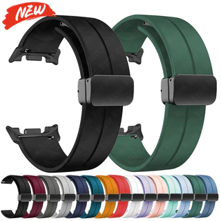 สายซิลิโคนสําหรับ Samsung Galaxy Watch 8 40 มม.44 มม./8 คลาสสิก 46 มม.หัวเข็มขัดแม่เหล็กสําหรับ Galaxy Watch Ultra 2025 47 มม.สร้อยข้อมือ