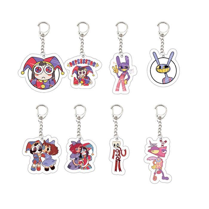 Acrylic The Amazing Digital Circus Keychain Pomni Jax Ragatha Gangle Kinger Keyring Key Chain for Accessories Bag Fans
