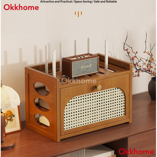 WiFi Router Storage Box TV Set-Top Box Desktop Socket Wireless Optical Modem Cable Organizer Shelf