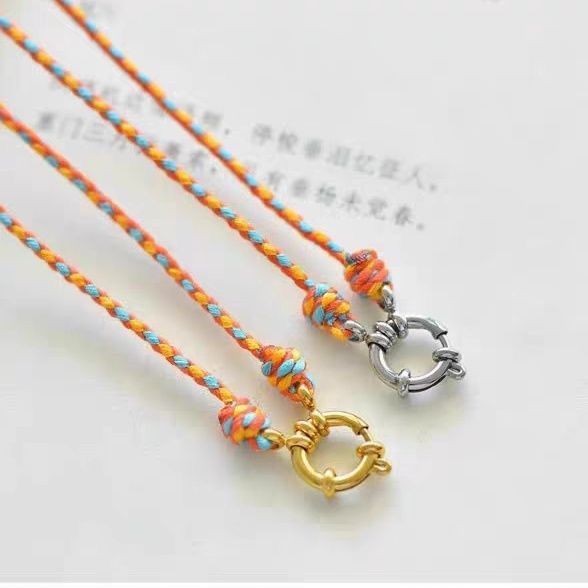 T Thailand Amulet Chain Handmade Cotton Rope Amulet Rope พวงมาลัย Universal Buckle Single Hanging Th