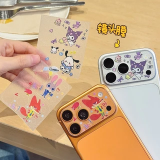 Ultra Thin Bear Star Man การ์ตูนแมว Hollow Out Glitter สติกเกอร์สําหรับ iPhone 17 Pro Max 17 Pro ฟิล์มนุ่มฐานเลนส์ชิ้น