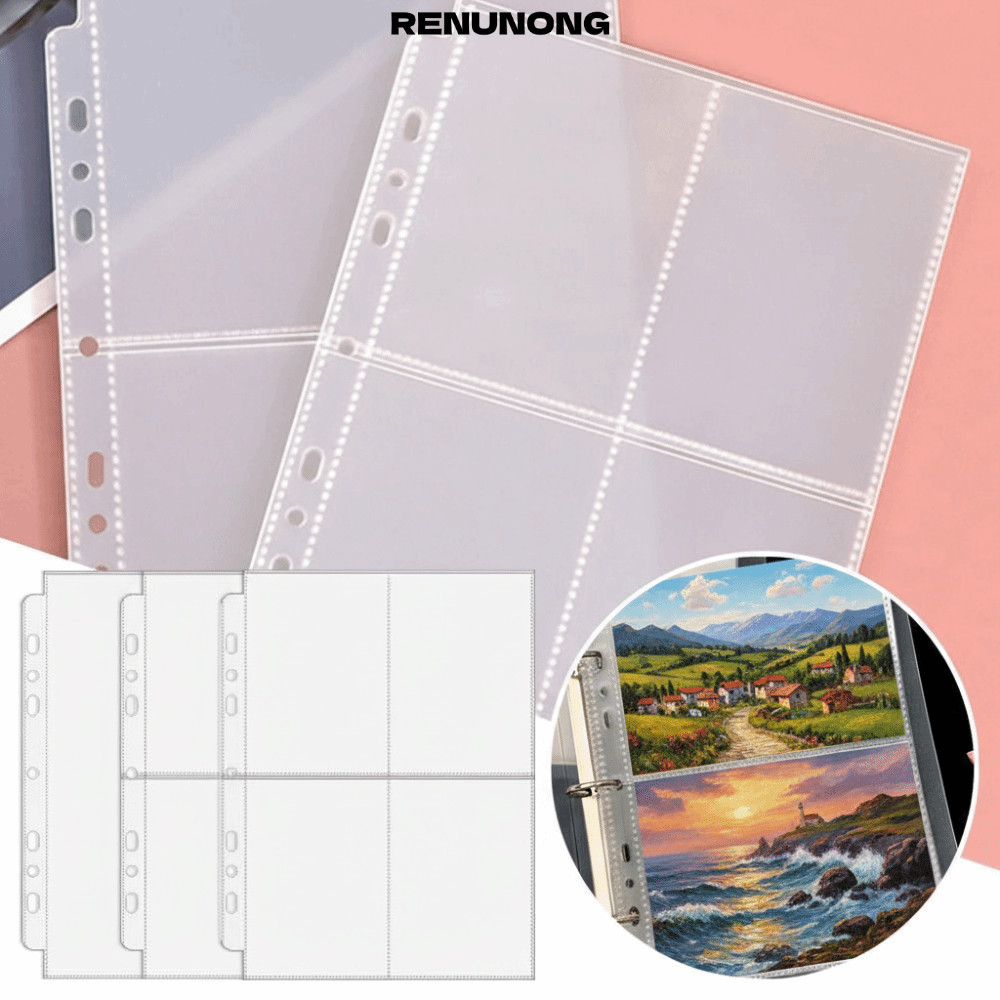 RENUNONG 10 ชิ้น A5 Kpop Photocard Binder,โปร่งใส DIY Kpop Photocard Binder แผ่น,แฟชั่น PP แฟ้มป้องกันหลายกระเป๋ากระเป๋าเครื่องเขียน
