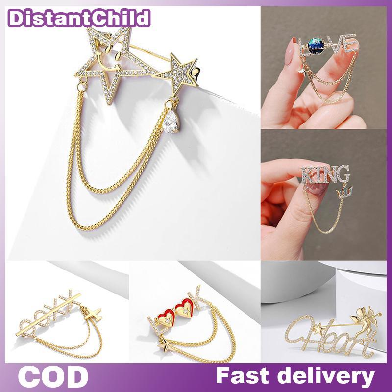 DSTH Rhinestone เข็มกลัดเครื่องประดับอุปกรณ์เสริม Hijab sel Lapel Pin ชุดเสื้อคอ Badge Corsage เข็มก
