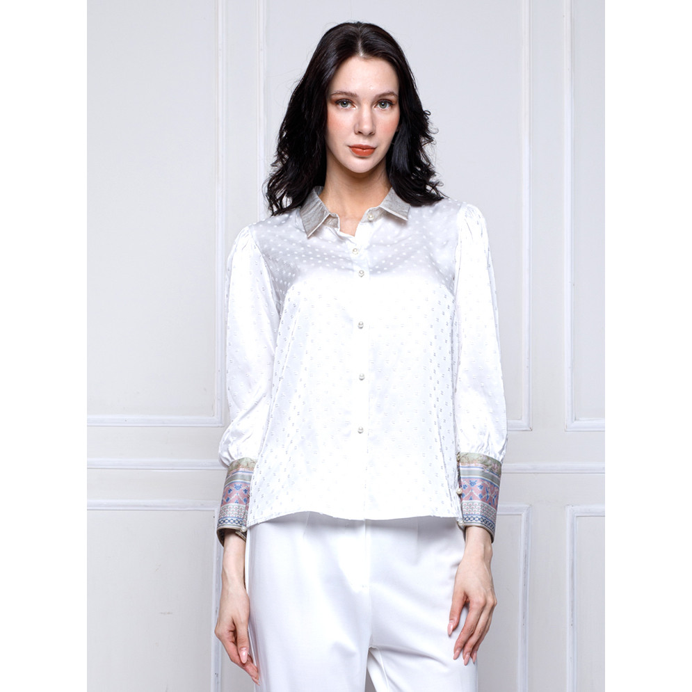 เสื้อเบลาส์สไตล์ส่วนบุคคลสําหรับผู้หญิง Boho Chic Spring Garden