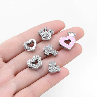 St.kunkka สร้อยข้อมือสายหนัง จี้เพชร DIY ตัวการ์ตูน แพนด้า หัวใจ สายรัด DIY สำหรับปลอกคอสัตว์เลี้ยง 1 ชิ้น