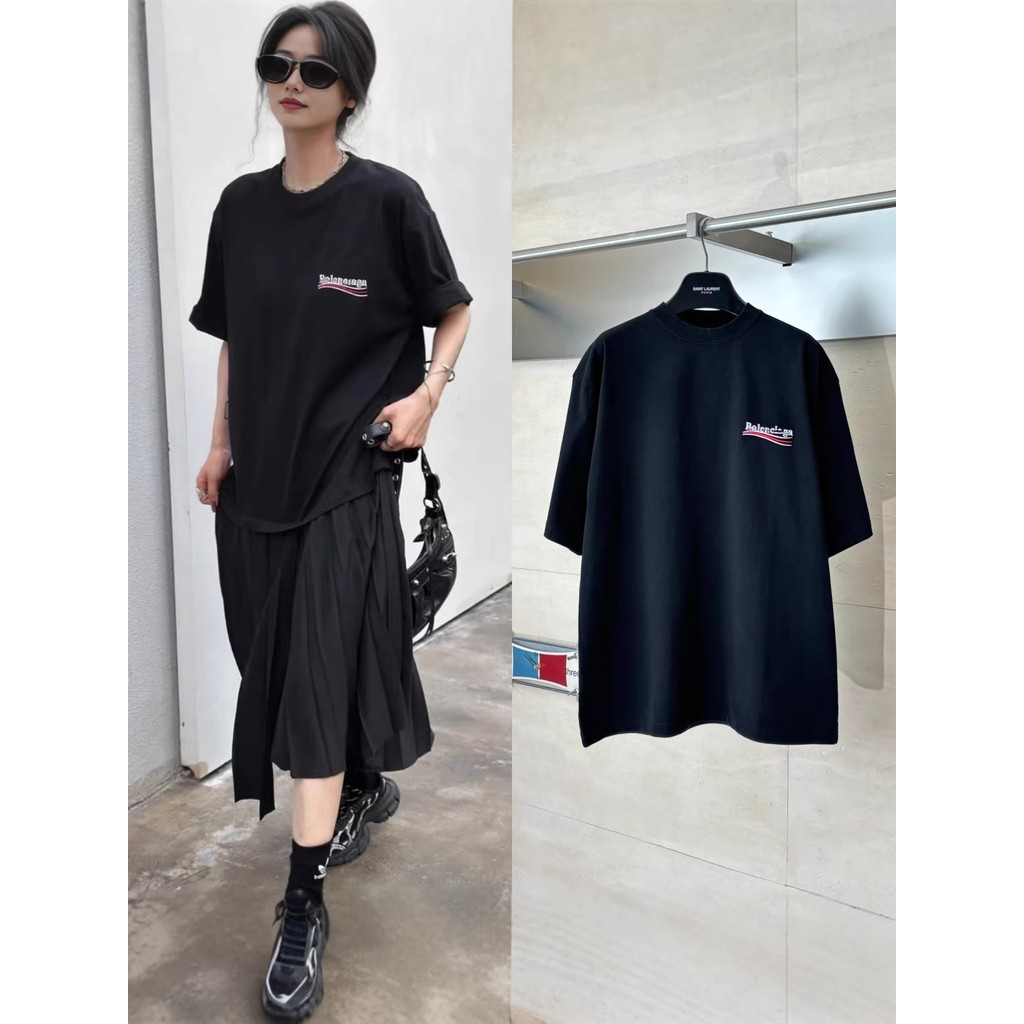 3VCX Bal**BLCG 26SS New style classic cola embroidered short-sleeve shirt