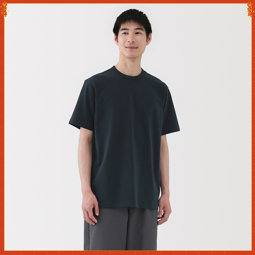 MUJI เสื้อยืดคอกลมผ้ามีน้ำหนักแขนสั้น ผู้ชาย – MUJI Washed Heavy Weight Short Sleeve T-Shirt ราคา ถูกที่สุด ดีลบีเคเค แกลเลอรีภาพที่ 6